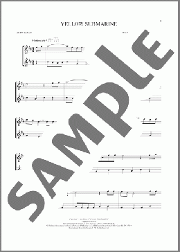 Yellow Submarine(The Beatles) 楽譜 アルトサックス（ソロ） ダウンロード