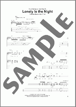 Lonely Is The Night(Billy Squier) 楽譜 ギター（ソロ） ダウンロード