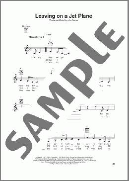 Leaving On A Jet Plane(Peter, Paul & Mary) 楽譜 その他 ダウンロード
