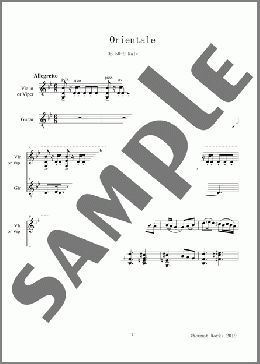 Orientale from Op.50-9 Kaleidoscope／オリエンタル～万華鏡より～(Vn.or Viper+C.G)(Cesarius Benjaminus Cui) 楽譜 アンサンブル（フルスコア＋全パート） ダウンロード