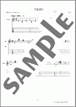 TOLEDOギターtab譜(C.Hmc+C.Gt or A.Gt or E.Gt.)(JAMES MOODY) 楽譜 アンサンブル（パート） その他 ダウンロード
