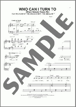 Who Can I Turn To (When Nobody Needs Me)(Tony Bennett) 楽譜 ピアノ & ボーカル ダウンロード