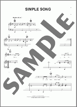 Simple Song(Passenger) 楽譜 ピアノ & ボーカル & ギター ダウンロード