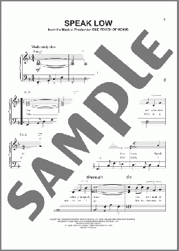 Speak Low(Kurt Weill) 楽譜 ピアノ（ソロ） ダウンロード