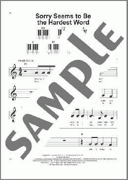 Sorry Seems To Be The Hardest Word(Elton John) 楽譜 ピアノ（ソロ） ダウンロード