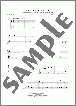 Any Dream Will Do (from Joseph And The Amazing Technicolor Dreamcoat)(Andrew Lloyd Webber) 楽譜 アルトサックス（ソロ） ダウンロード