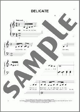 Delicate(Taylor Swift) 楽譜 ピアノ（ソロ） ダウンロード