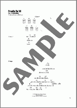 Cruella De Vil (from 101 Dalmatians)(Mel Leven) 楽譜 ギター（コード） ダウンロード