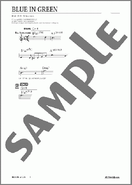 Blue In Green(Miles Davis) 楽譜 メロディ 中級 ダウンロード