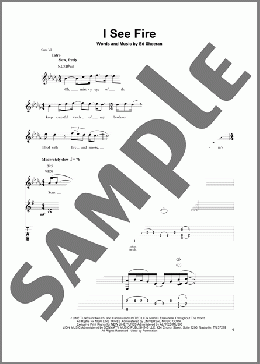 I See Fire (from The Hobbit)(Ed Sheeran) 楽譜 ギタースコア ダウンロード