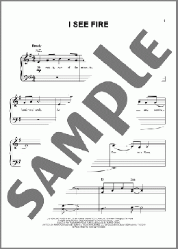I See Fire (from The Hobbit)(Ed Sheeran) 楽譜 ピアノ（ソロ） ダウンロード
