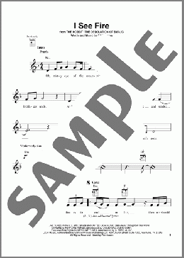 I See Fire (from The Hobbit)(Ed Sheeran) 楽譜 ウクレレ（弾き語り） ダウンロード