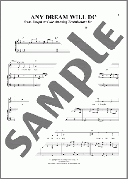 Any Dream Will Do (from Joseph And The Amazing Technicolor Dreamcoat)(Andrew Lloyd Webber) 楽譜 ピアノ & ボーカル ダウンロード