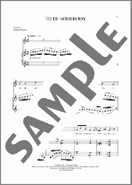 To Be Somebody(Langston Hughes/Ricky Ian Gordon) 楽譜 ピアノ & ボーカル ダウンロード
