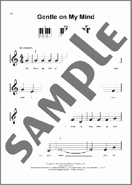 Gentle On My Mind(Glen Campbell) 楽譜 ピアノ（ソロ） ダウンロード