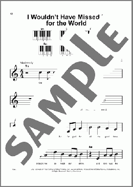 I Wouldn't Have Missed It For The World(Ronnie Milsap) 楽譜 ピアノ（ソロ） ダウンロード