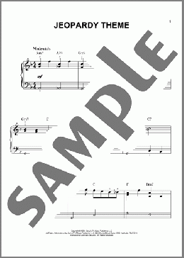 Jeopardy Theme(Merv Griffin) 楽譜 ピアノ（ソロ） ダウンロード