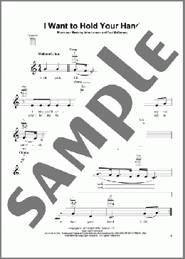 I Want To Hold Your Hand(The Beatles) 楽譜 ウクレレ（弾き語り） ダウンロード