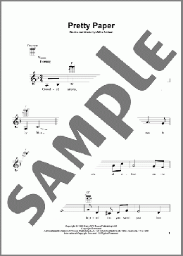Pretty Paper(Willie Nelson) 楽譜 ウクレレ（弾き語り） ダウンロード