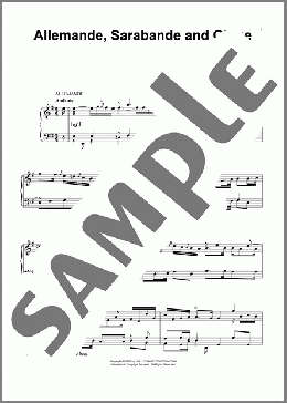 Allemande, Sarabande And Gigue(Jean-Baptiste Lully) 楽譜 ピアノ（ソロ） ダウンロード