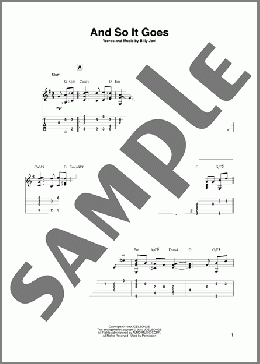 And So It Goes(Billy Joel) 楽譜 ギター（その他） ダウンロード