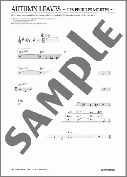 Autumn Leaves ～Les Feuilles Mortes～(Joseph Kosma) 楽譜 メロディ 中級 ダウンロード