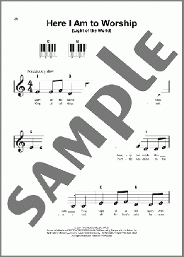 Here I Am To Worship (Light Of The World)(Tim Hughes) 楽譜 ピアノ（ソロ） ダウンロード
