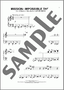Mission: Impossible Theme(Lalo Schifrin) 楽譜 ピアノ（ソロ） ダウンロード