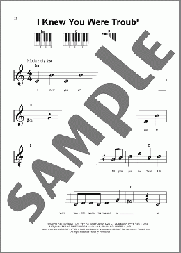 I Knew You Were Trouble(Taylor Swift) 楽譜 ピアノ（ソロ） ダウンロード