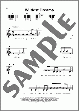 Wildest Dreams(Taylor Swift) 楽譜 ピアノ（ソロ） ダウンロード