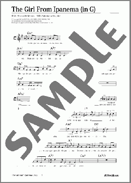 The Girl From Ipanema (移調バージョン in G)(Antonio Carlos Jobin) 楽譜 メロディ 中級 ダウンロード