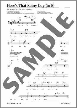 Here's That Rainy Day ～Carnival In Flanders～ (移調バージョン in B)(James Van Heusen) 楽譜 メロディ 中級 ダウンロード