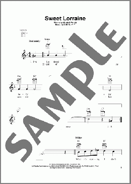 Sweet Lorraine(Mitchell Parish/Cliff Burwell/Mitchell Parish and Cliff Burwell) 楽譜 ウクレレ（弾き語り） ダウンロード