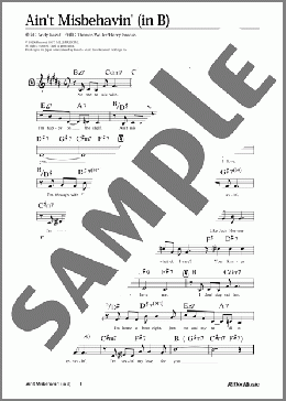 Ain't Misbehavin' (移調バージョン in B)(Thomas Waller/Harry Brooks) 楽譜 メロディ 中級 ダウンロード
