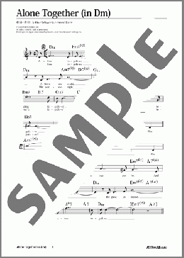 Alone Together (in Dm / 原曲キー)(Arthur Schwartz/Howerd Dietz) 楽譜 メロディ 中級 ダウンロード