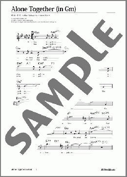 Alone Together (移調バージョン in Gm)(Arthur Schwartz/Howerd Dietz) 楽譜 メロディ 中級 ダウンロード
