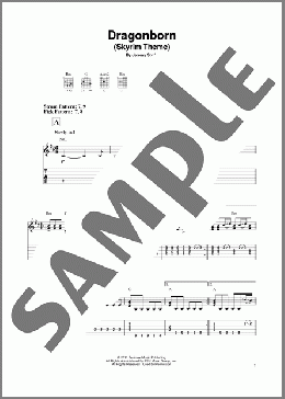 Dragonborn (Skyrim Theme)(Jeremy Soule) 楽譜 ギター（ソロ） ダウンロード