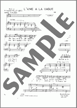 L'ame A La Vague(Francoise Mallet-Joris/Michel Grisolia/Marie Paule Belle/Michel Grisolia, Francoise Mallet-Joris and Marie Paule Belle) 楽譜 ピアノ & ボーカル ダウンロード