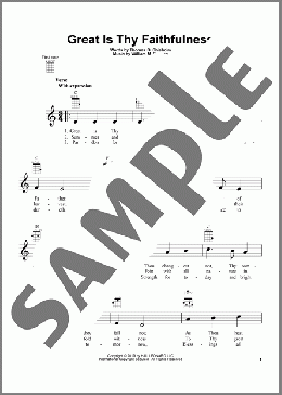 Great Is Thy Faithfulness(Thomas O. Chisholm/William M. Runyan) 楽譜 ウクレレ（弾き語り） ダウンロード