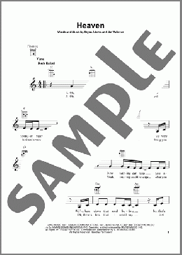 Heaven(Bryan Adams) 楽譜 ウクレレ（弾き語り） ダウンロード