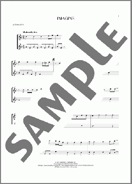 Imagine(John Lennon) 楽譜 アルトサックス（ソロ） ダウンロード