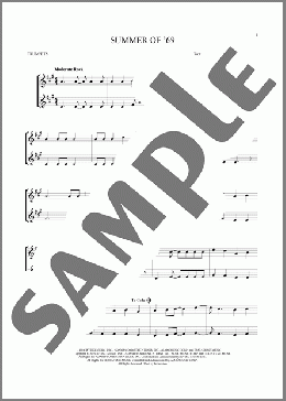 Summer Of '69(Bryan Adams) 楽譜 その他 ダウンロード