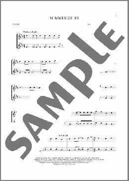 Summer Of '69(Bryan Adams) 楽譜 その他 ダウンロード
