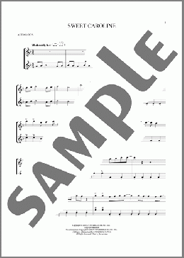Sweet Caroline(Neil Diamond) 楽譜 アルトサックス（ソロ） ダウンロード