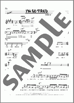 I'm So Tired [Jazz version](The Beatles) 楽譜 その他 ダウンロード