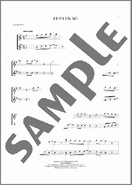 Lean On Me(Bill Withers) 楽譜 アルトサックス（ソロ） ダウンロード