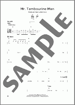Mr. Tambourine Man(Bob Dylan) 楽譜 ギターリード ダウンロード