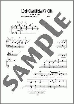 Lord Chamberlain's Song (from Mrs Henderson Presents)(Don Black/Don Black, George Fenton & Simon Chamberlain) 楽譜 ピアノ & ボーカル ダウンロード