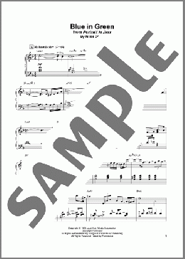 Blue In Green(Bill Evans) 楽譜 ピアノ（ソロ） ダウンロード