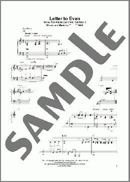 Letter To Evan(Bill Evans) 楽譜 ピアノ（ソロ） ダウンロード